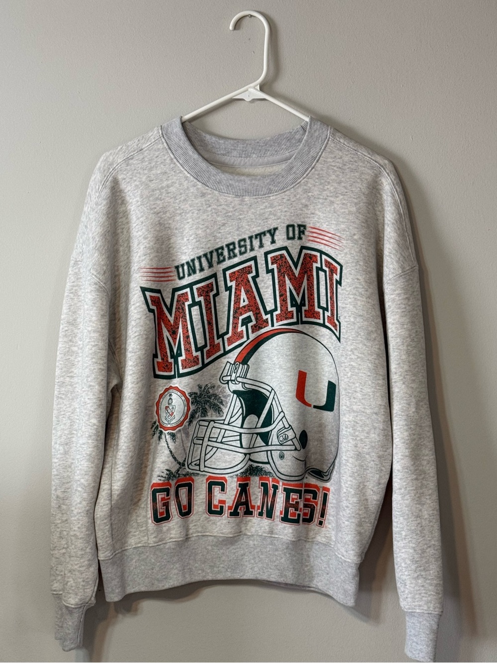 Hollister University of Miami Hurricanes boxy fit crewneck sweatshirt size small